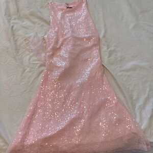 Windsor Pink Sequin Backless Dress